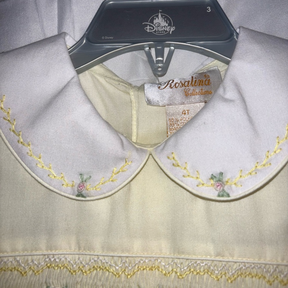 Elegant Girls' Pale Yellow Formal Dress with Smocked Bodice Heirloom Quality NWT - Picture 8 of 17